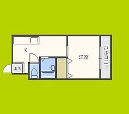 エスパス南巽 1DKの間取図画像