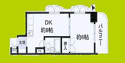 朝日プラザ今里 1DKの間取図画像