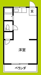 花ハイツ 1DKの間取図画像