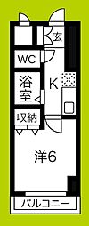ラ・フォーレ上新庄 1Kの間取図画像