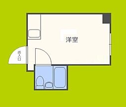 堀江グリーンハイツ ワンルームの間取図画像