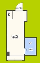昭和グランドハイツ西九条 ワンルームの間取図画像
