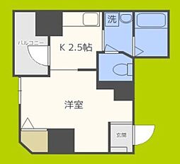 グランパシフィック毛馬 1Kの間取図画像