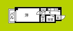 Uro大国町 1Kの間取図画像