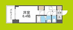 WORVE大阪本町 1Kの間取図画像