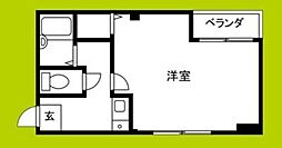 コーポ泰山 1Kの間取図画像
