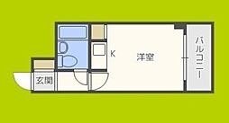 ダイアパレス塚本2番館 ワンルームの間取図画像