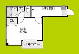 ラティチュード大宮 1Kの間取図画像