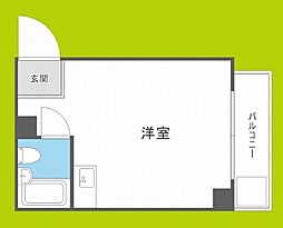 メゾン木川 ワンルームの間取図画像