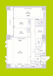 プレジオ谷町 3SLDKの間取図画像