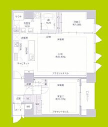 プレジオ谷町 2LDKの間取図画像