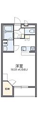 レオパレスエメラルドストーン 1Kの間取図画像