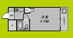 フェリーチェ帝塚山 ワンルームの間取図画像