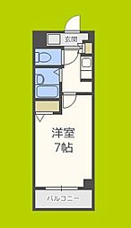 アーデン森之宮 1Kの間取図画像