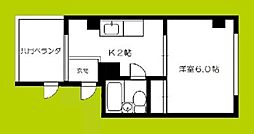 マンションクロサキ 1Kの間取図画像