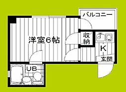 ロイヤルシャトー雅 1Kの間取図画像