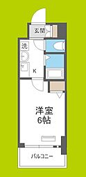 エステムコート難波センチュリオ 1Kの間取図画像