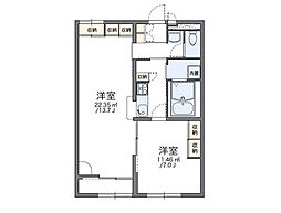 レオパレス千成2 1LDKの間取図画像