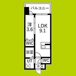D.Clarest長田駅前 1LDKの間取図画像