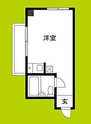ウエストワン2 ワンルームの間取図画像