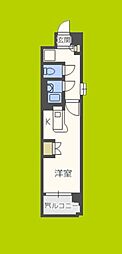 エスリード都島 1Kの間取図画像