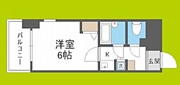 リーガル西天満 1Kの間取図画像