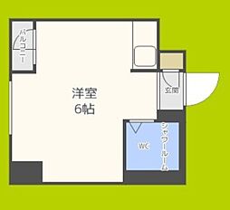 朝日プラザ長堀東パサージュ ワンルームの間取図画像