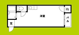 アリーテ今川 ワンルームの間取図画像