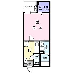 ホワイトスター 1Kの間取図画像