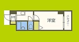ノルデンハイム淡路D棟 1Kの間取図画像