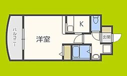 ノルデンハイム新大阪2 1Kの間取図画像