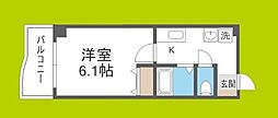 メゾンナカムラ北堀江 1Kの間取図画像