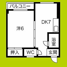 グランビルド住之江公園 1DKの間取図画像