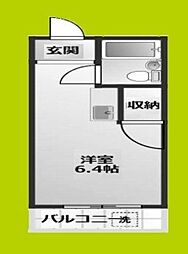 シティーハイツ淡路 ワンルームの間取図画像