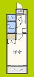 ローズコーポ天満東2 1Kの間取図画像