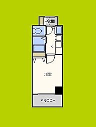 プレサンス心斎橋ザ・スタイル 1Kの間取図画像