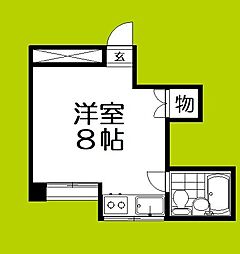 南久宝寺ビル ワンルームの間取図画像