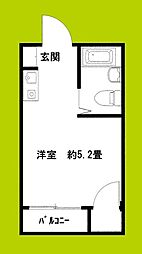 ビックバーンズマンション高殿 ワンルームの間取図画像