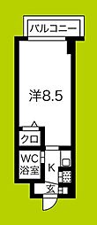 ファーストリバー ワンルームの間取図画像