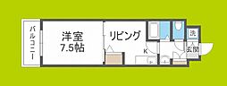 ワイレア 1DKの間取図画像