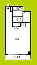 グリーンドゥダイワ ワンルームの間取図画像