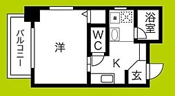 レバンガAP難波南2 1Kの間取図画像