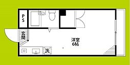 K'sコートリバーサイド相川 ワンルームの間取図画像