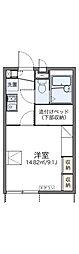 レオパレス浜3丁目 1Kの間取図画像
