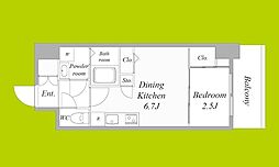 セレニテ西九条アリエ 1DKの間取図画像