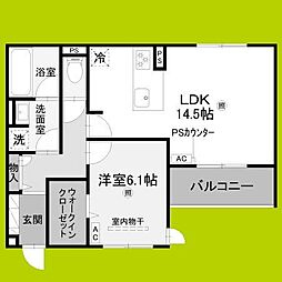 AF sweet 1LDKの間取図画像