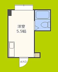 ジオナ本田 ワンルームの間取図画像