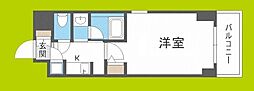 QCフラット北堀江 1Kの間取図画像