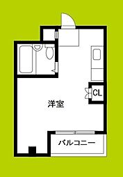 シャトー第三今里 ワンルームの間取図画像