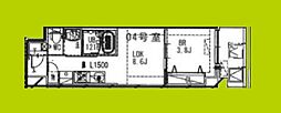 クローバー・レジデンスNagai 1LDKの間取図画像